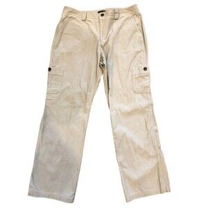 Women's Size 14 Corduroy Pants Beige Dockers Cargo 100% Cotton